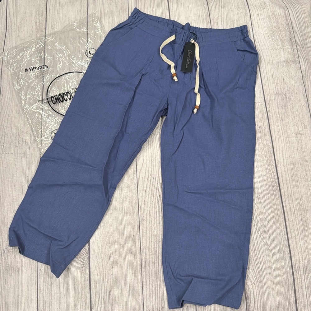 Chocolate USA Blue Wide Leg Capri Pants